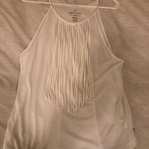 White tank with fringe